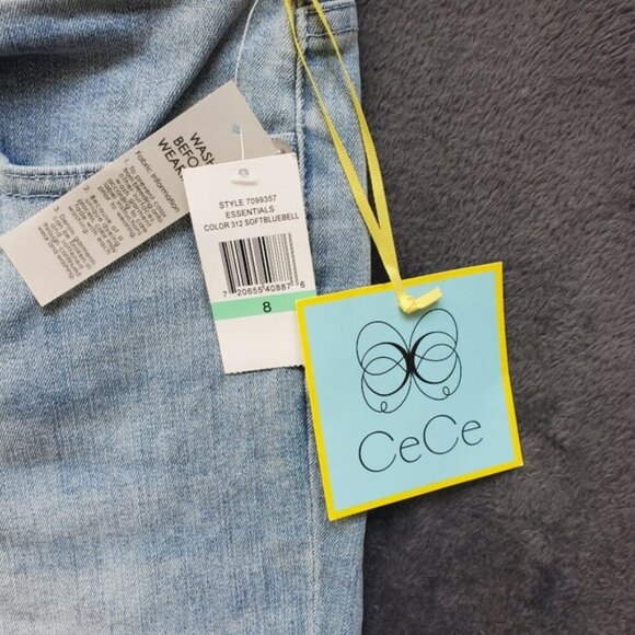 CeCe Classic Skinny Jeans with Ruffled, Raw Hems Size 8 - Picture 5 of 5